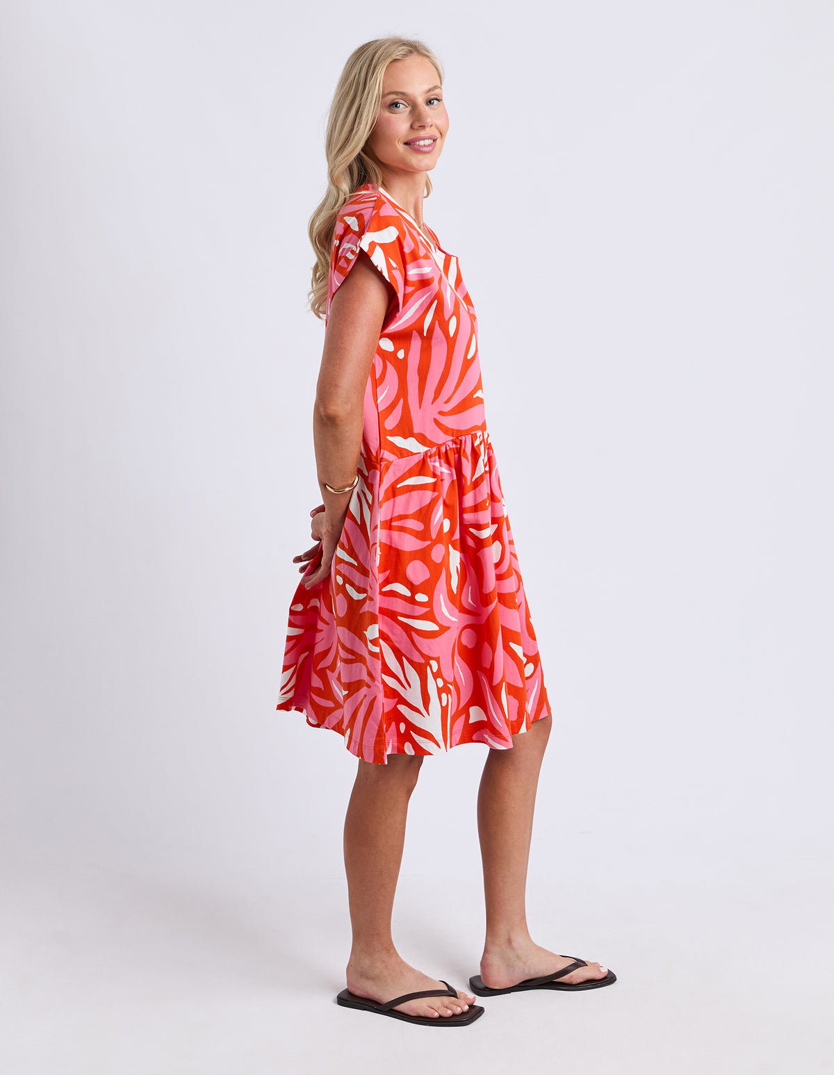 Oceana Dress - Tangello/Pink YD Print