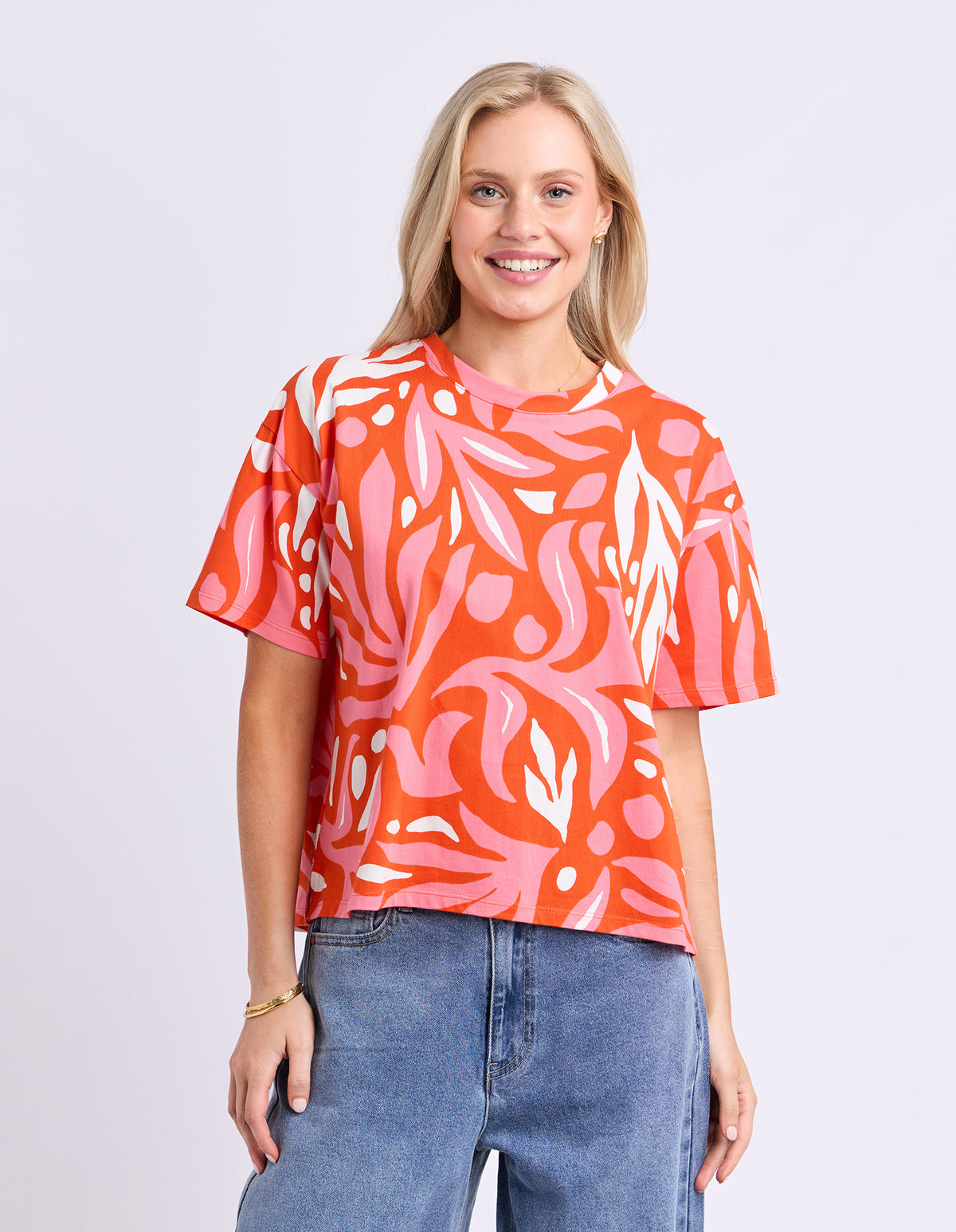 Oceana Tee - Tangello/Pink YD Print