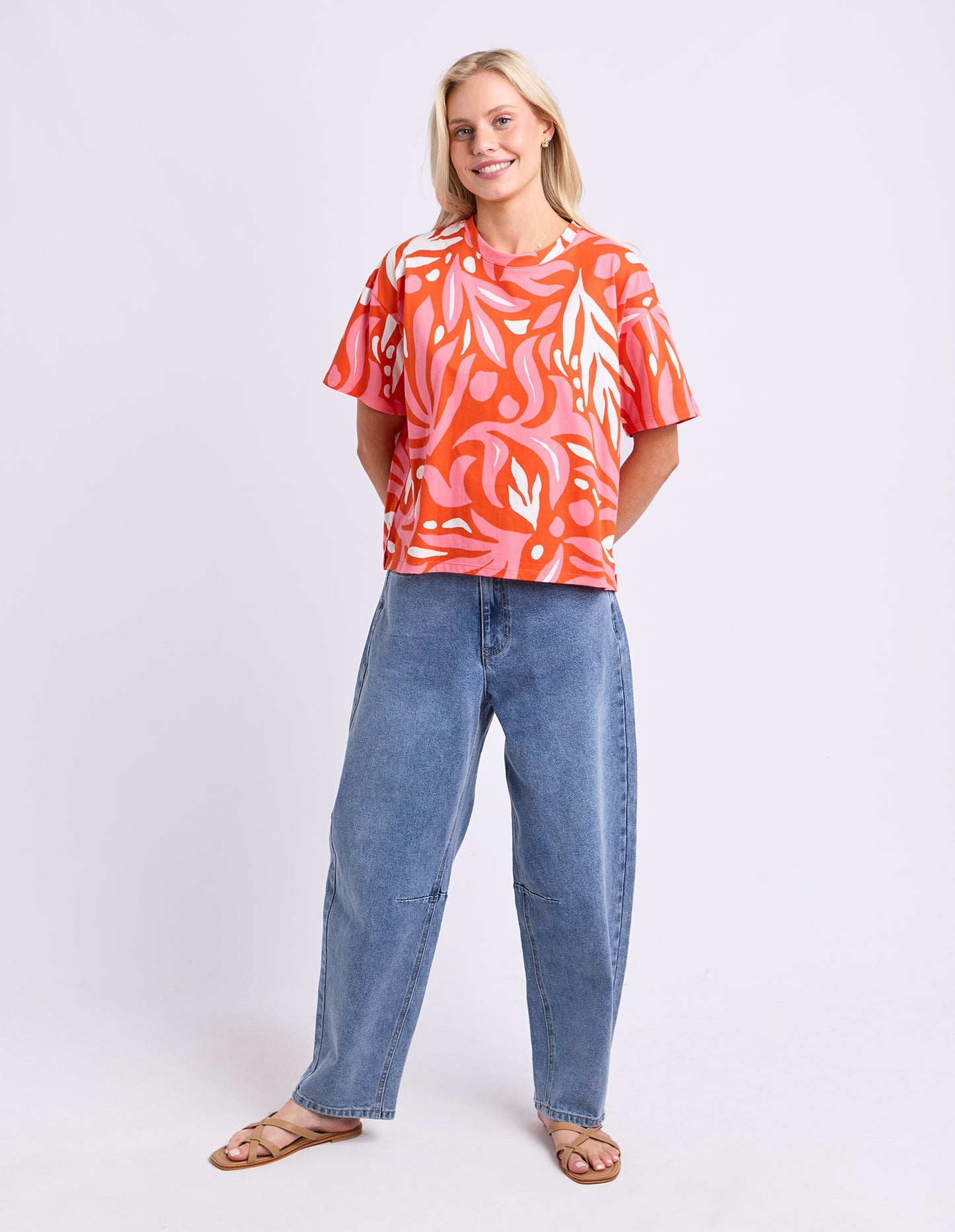 Oceana Tee - Tangello/Pink YD Print