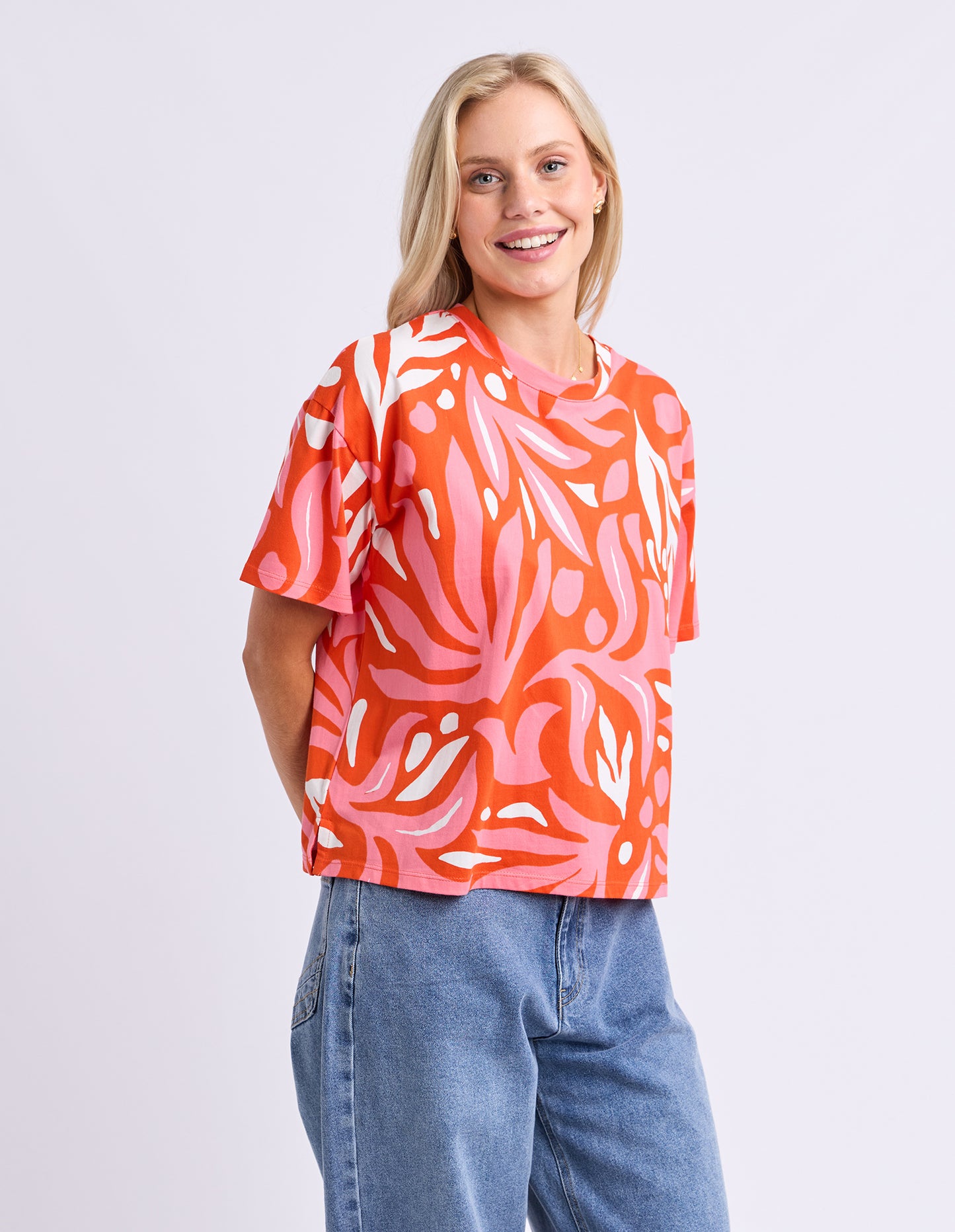 Oceana Tee - Tangello/Pink YD Print