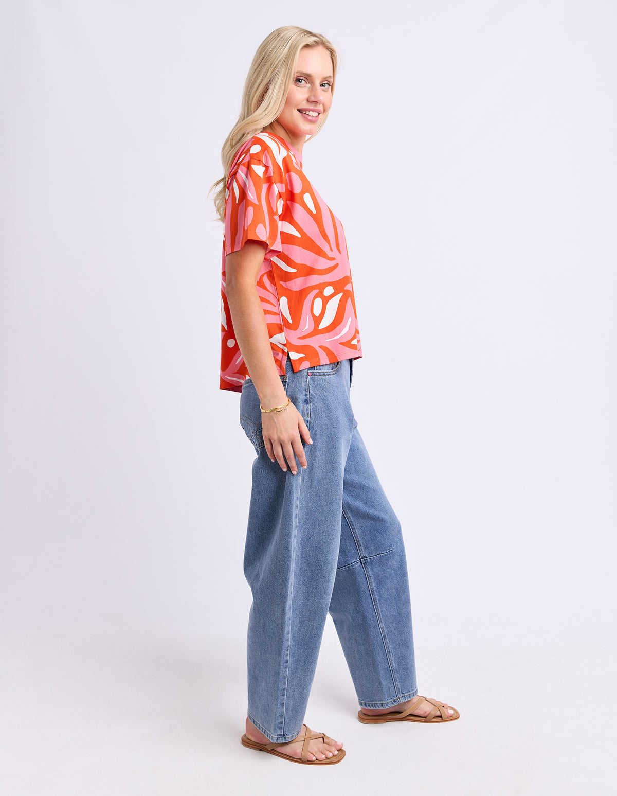 Oceana Tee - Tangello/Pink YD Print