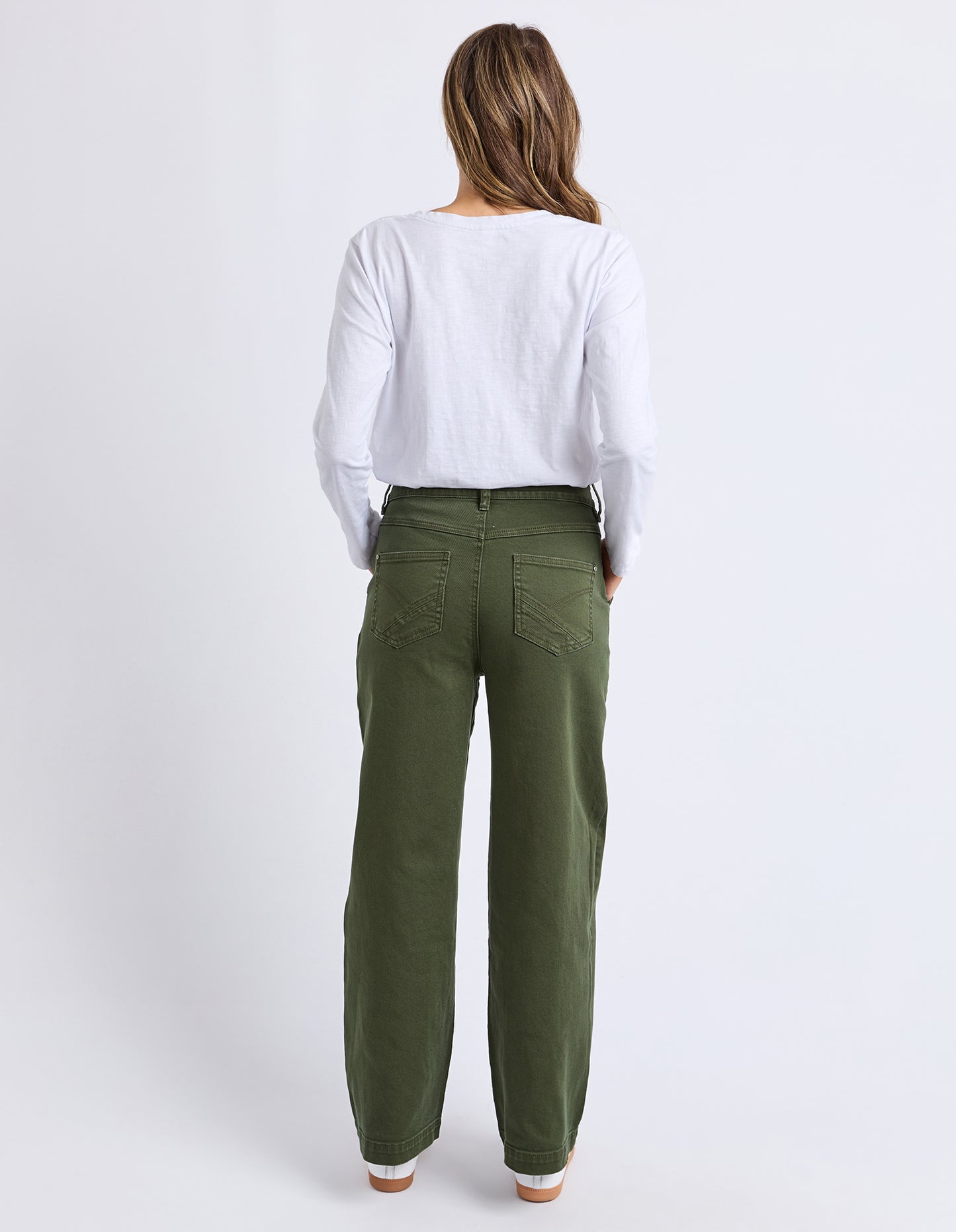 Scallop Edge Jeans - Basil