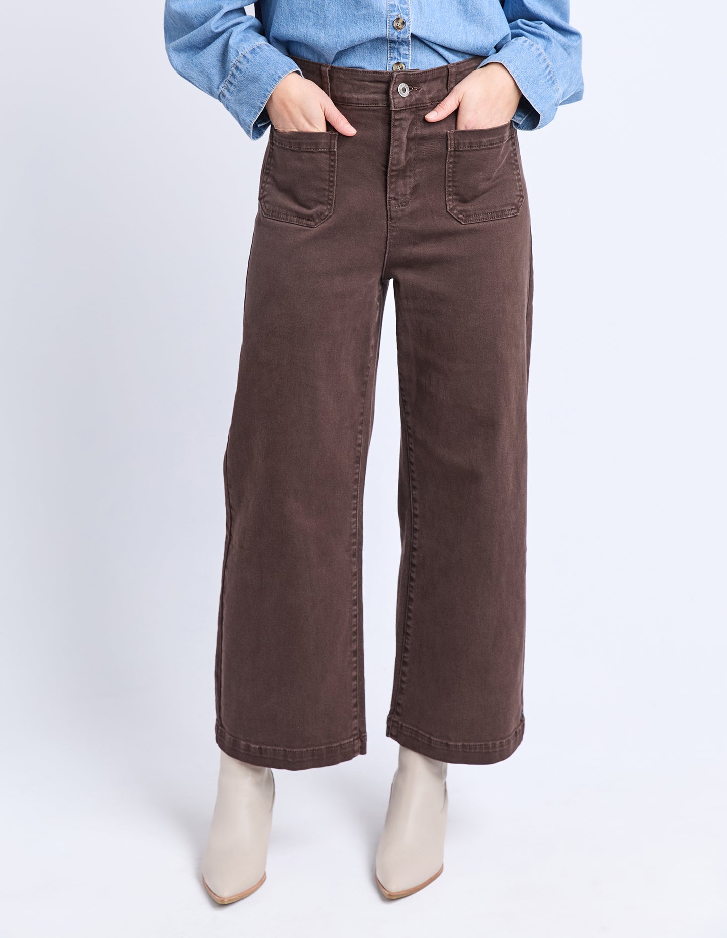 Delphi Front Pocket Jeans - Chocolate