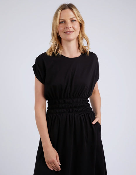 Nelle Midi Dress  - Black