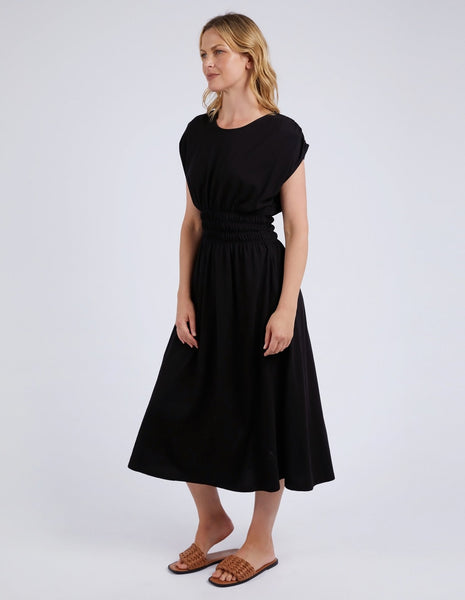 Nelle Midi Dress  - Black