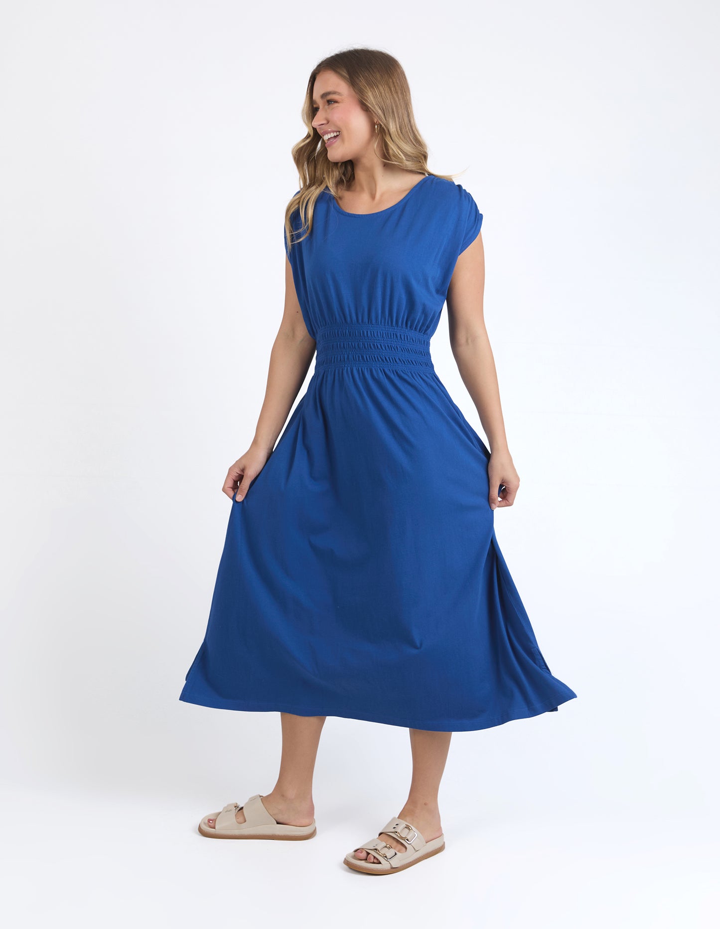 Nelle Midi Dress  - China Blue
