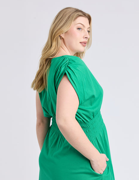Nelle Midi Dress  - Pine Green
