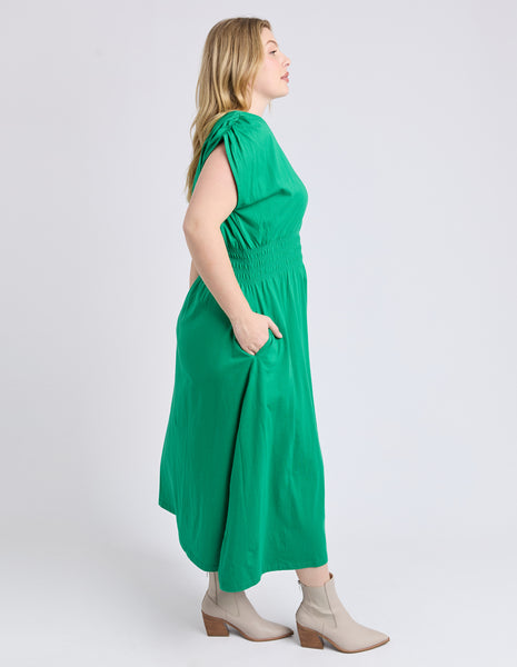 Nelle Midi Dress  - Pine Green