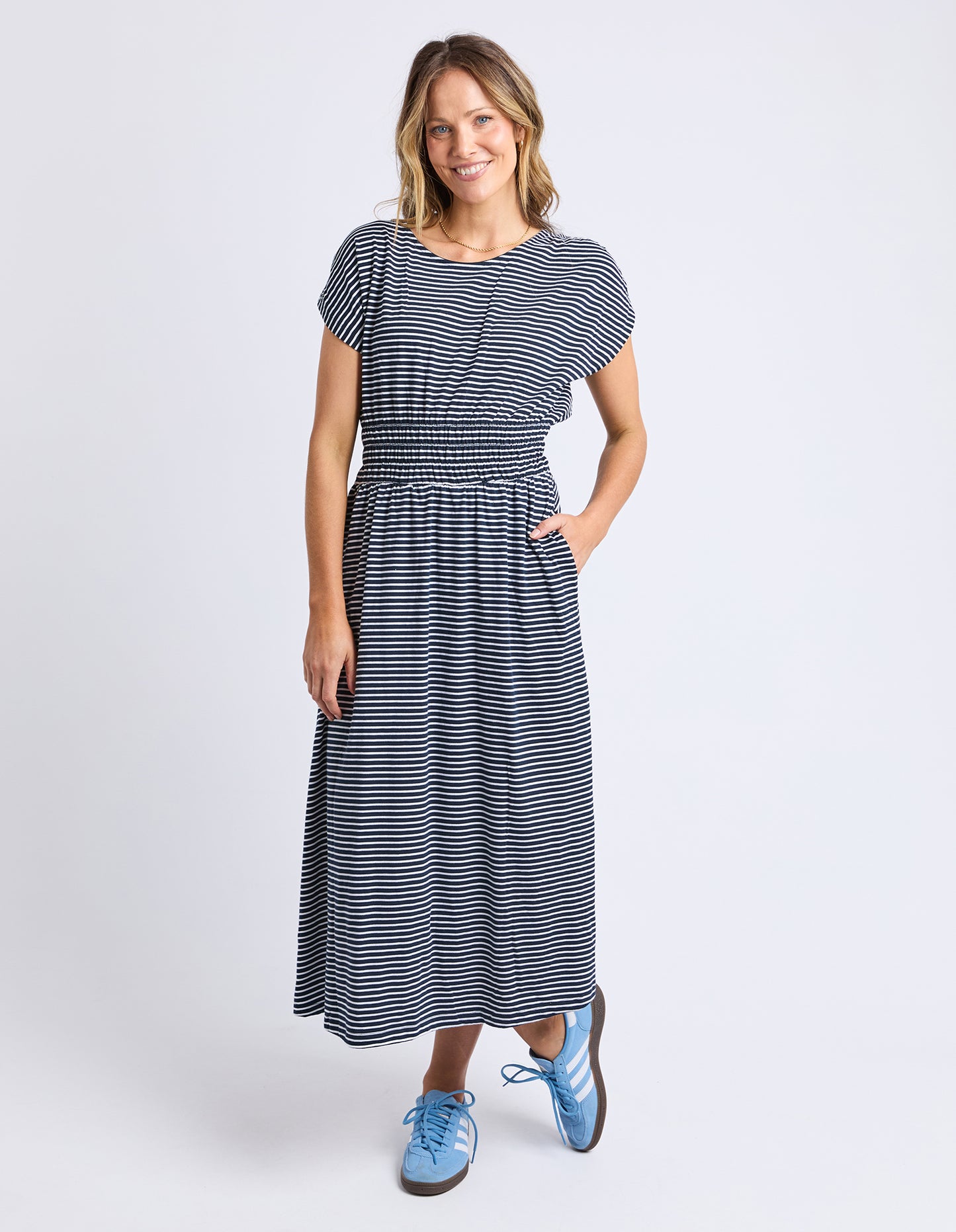 Nelle Dress - Navy Stripe