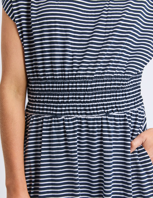 Nelle Dress - Navy Stripe
