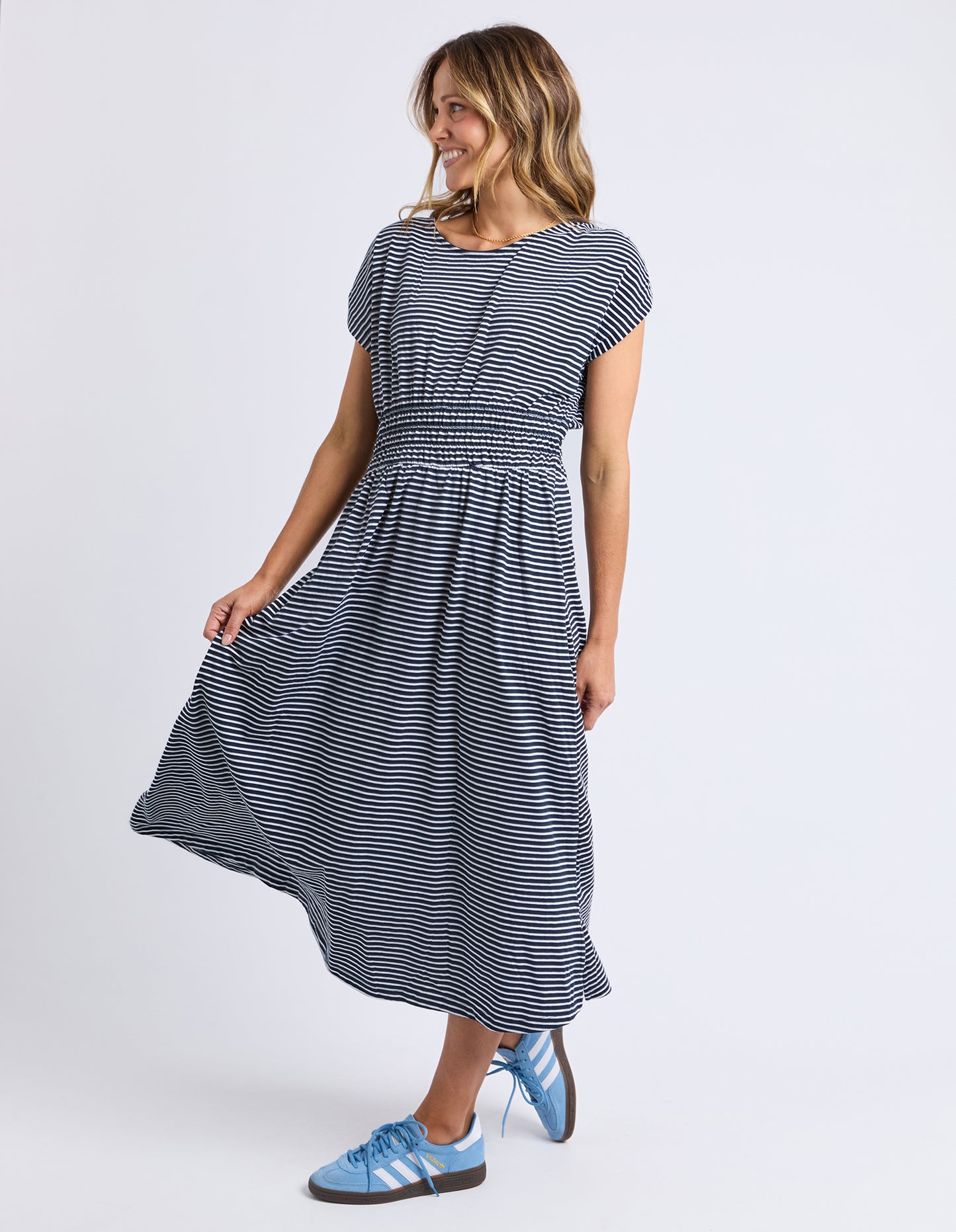 Nelle Dress - Navy Stripe