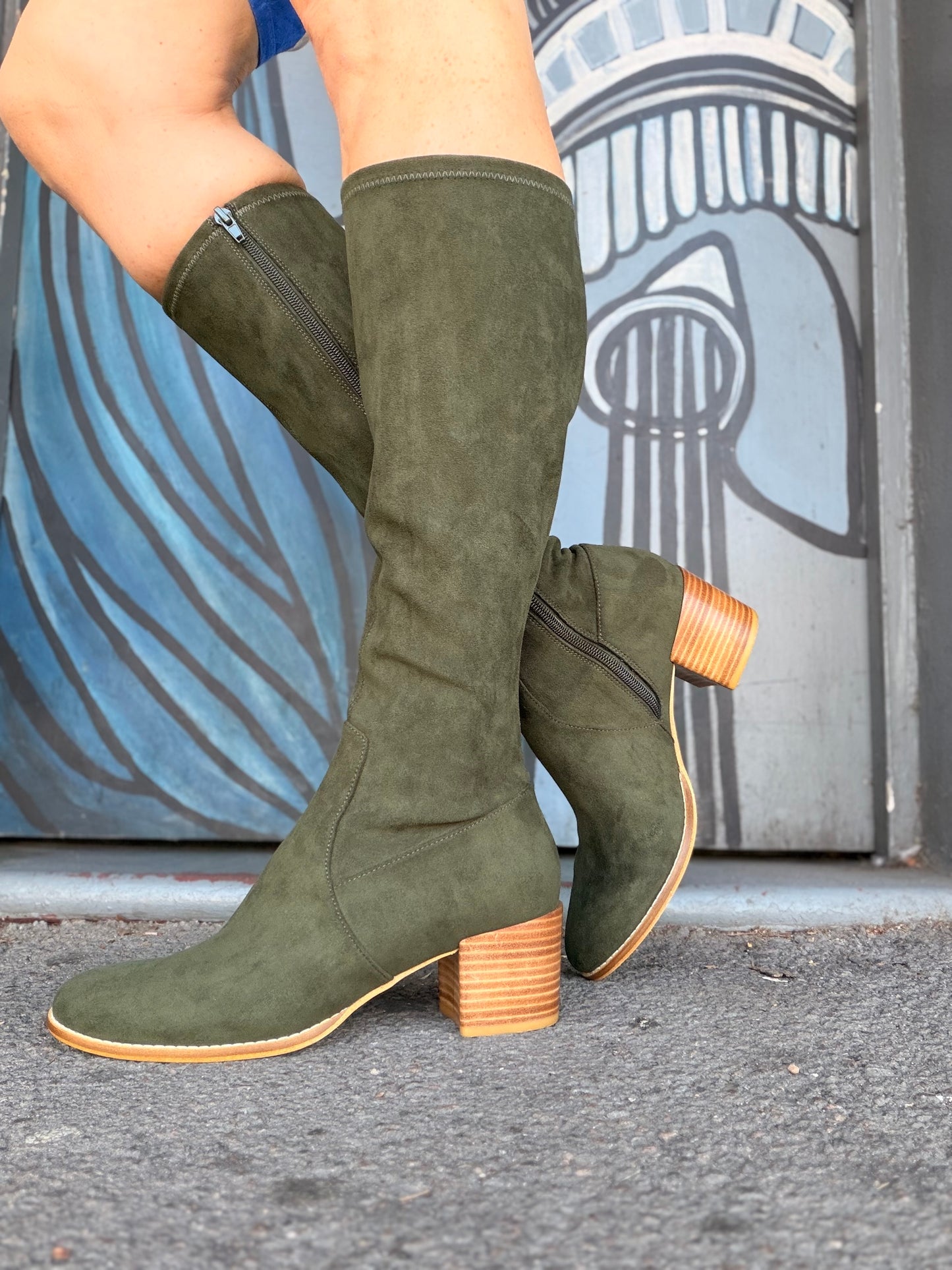 Mamoru - Olive Stretch Microsuede