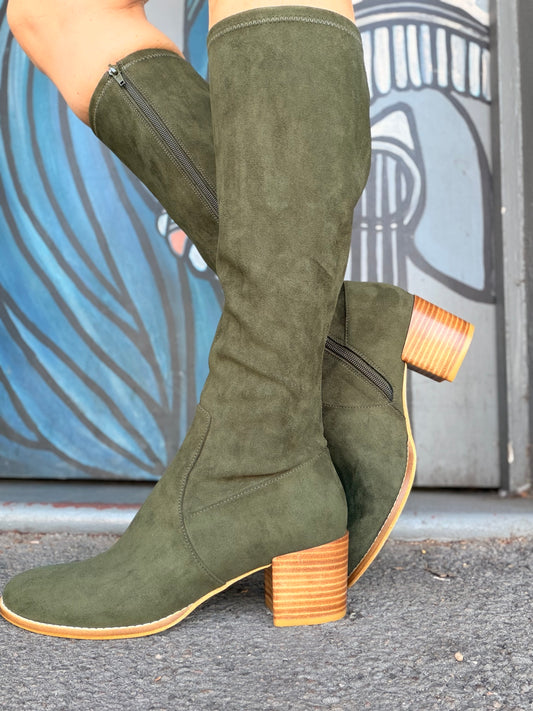 Mamoru - Olive Stretch Microsuede