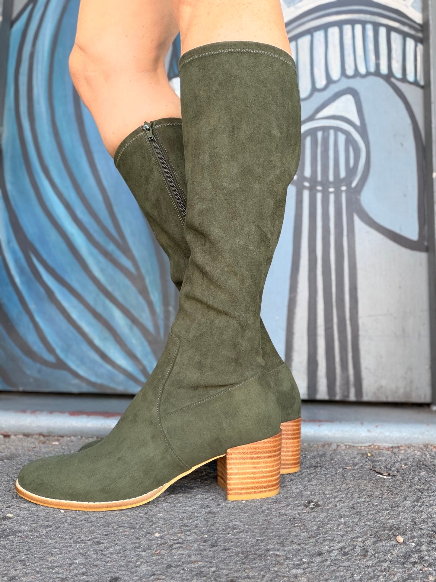 Mamoru - Olive Stretch Microsuede