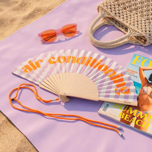 Air Conditioning - Striped Hand Fan