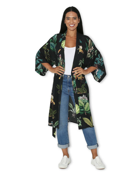 Longline Silk Kimono - Ancient Bounty