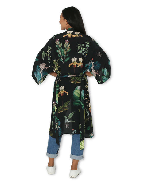 Longline Silk Kimono - Ancient Bounty