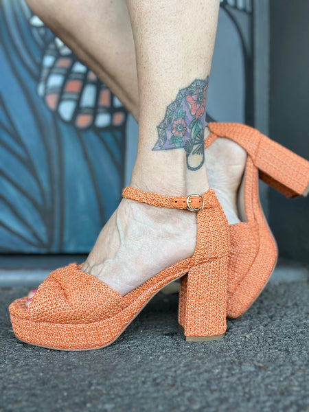 Voday Raffia Sandal - Orange