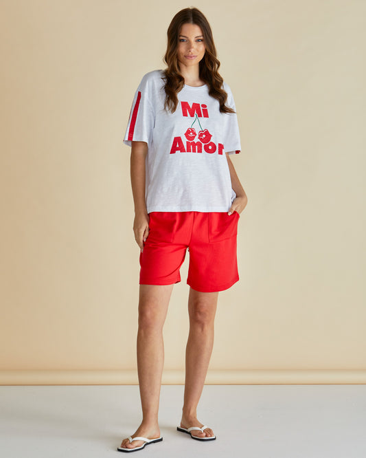 Relax Boxy Tee - Cherry