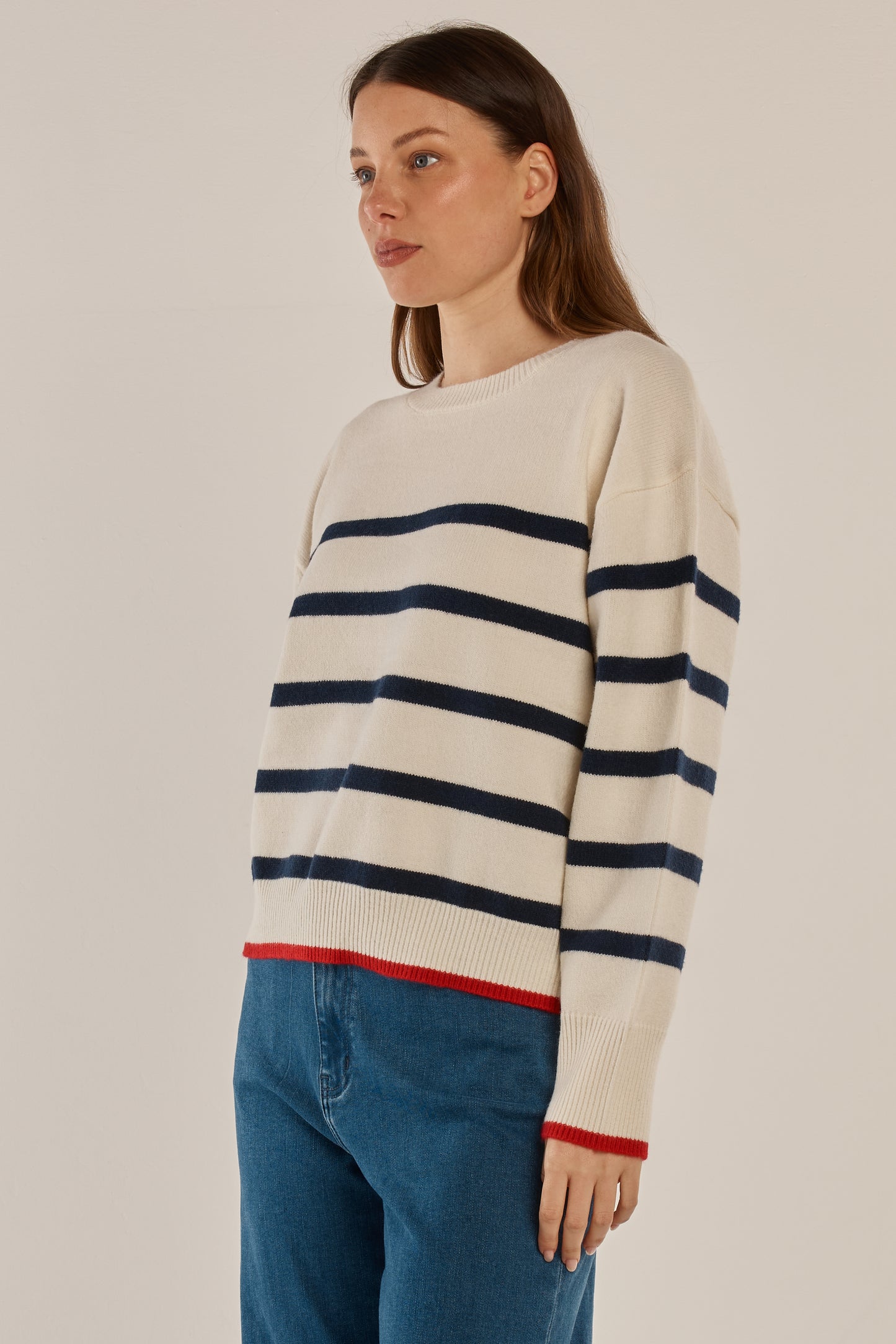 Leonie Knit Sweater - Navy Stripe