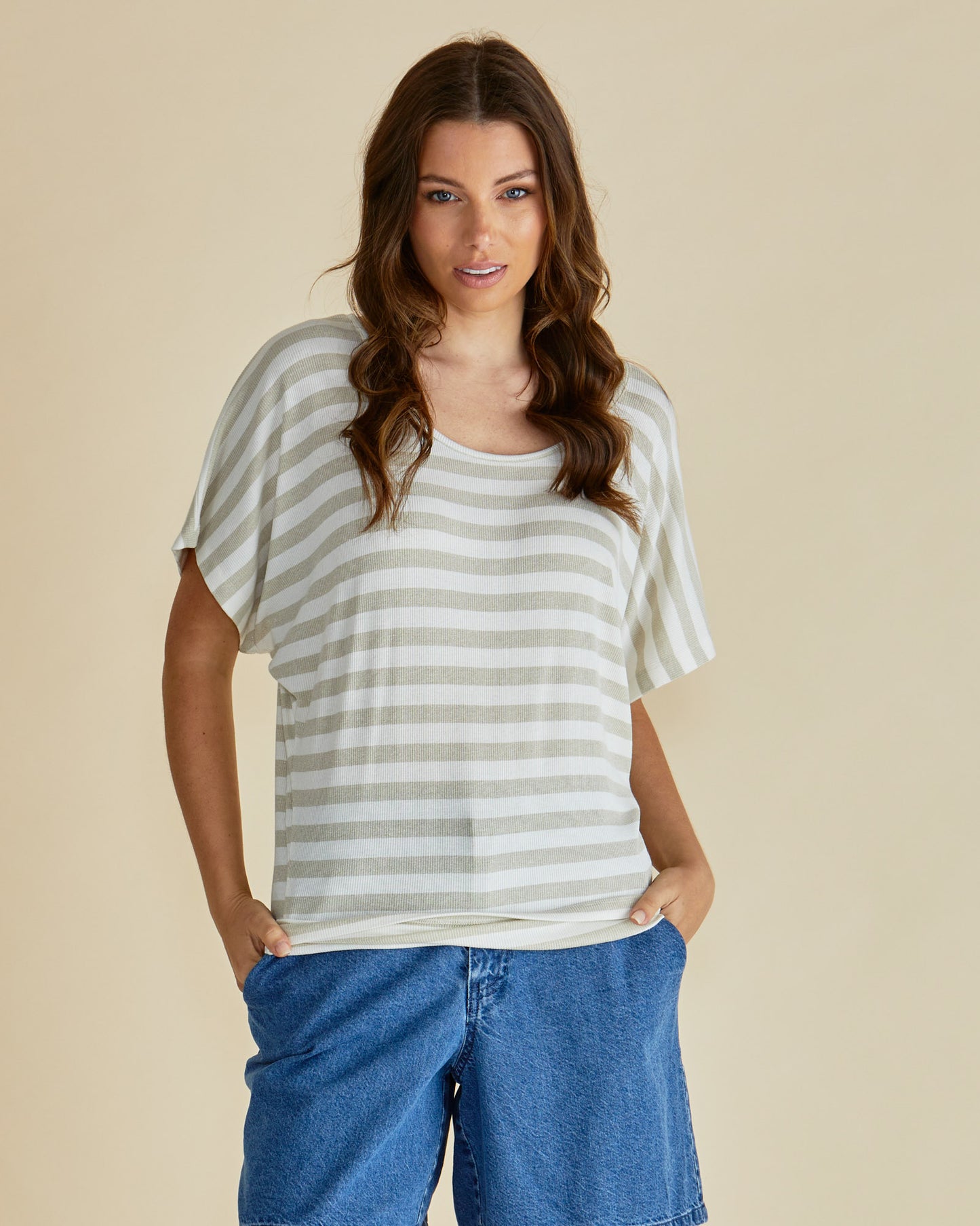 Maui Tee - Gold Stripe