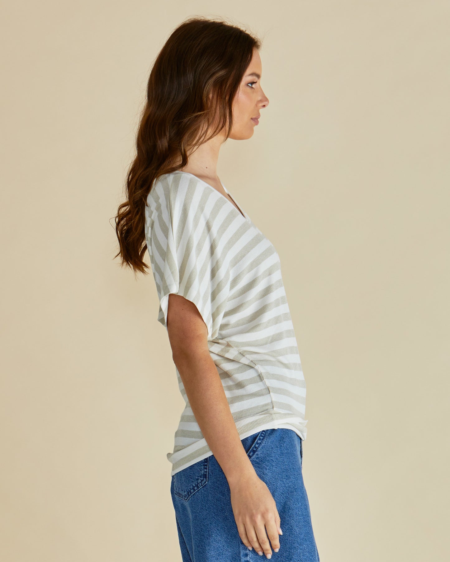 Maui Tee - Gold Stripe