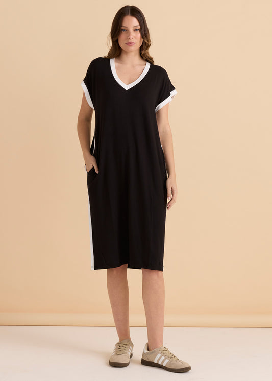 Tula T-Shirt Dress - Black/White
