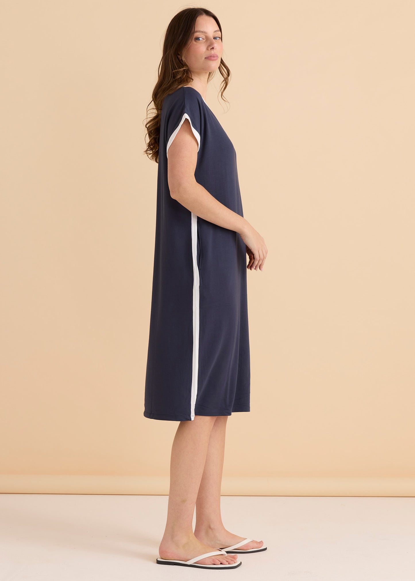Tula T-Shirt Dress - Petrol/White