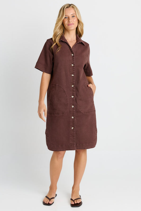 Dawson Denim Dress - Chocolate