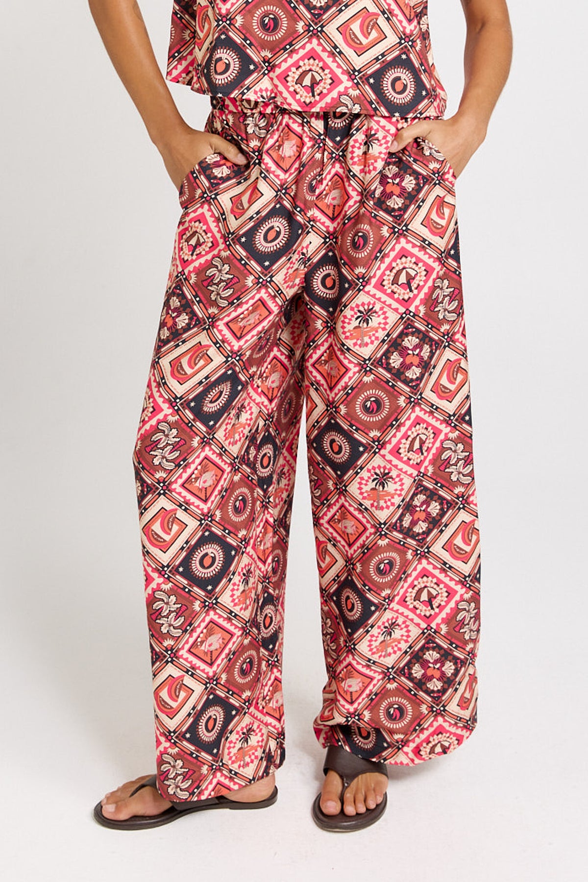 Sable Wide Leg Pant - Coco Print