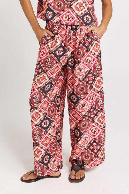 Sable Wide Leg Pant - Coco Print
