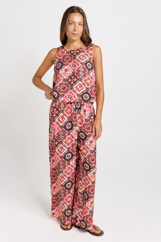 Sable Wide Leg Pant - Coco Print