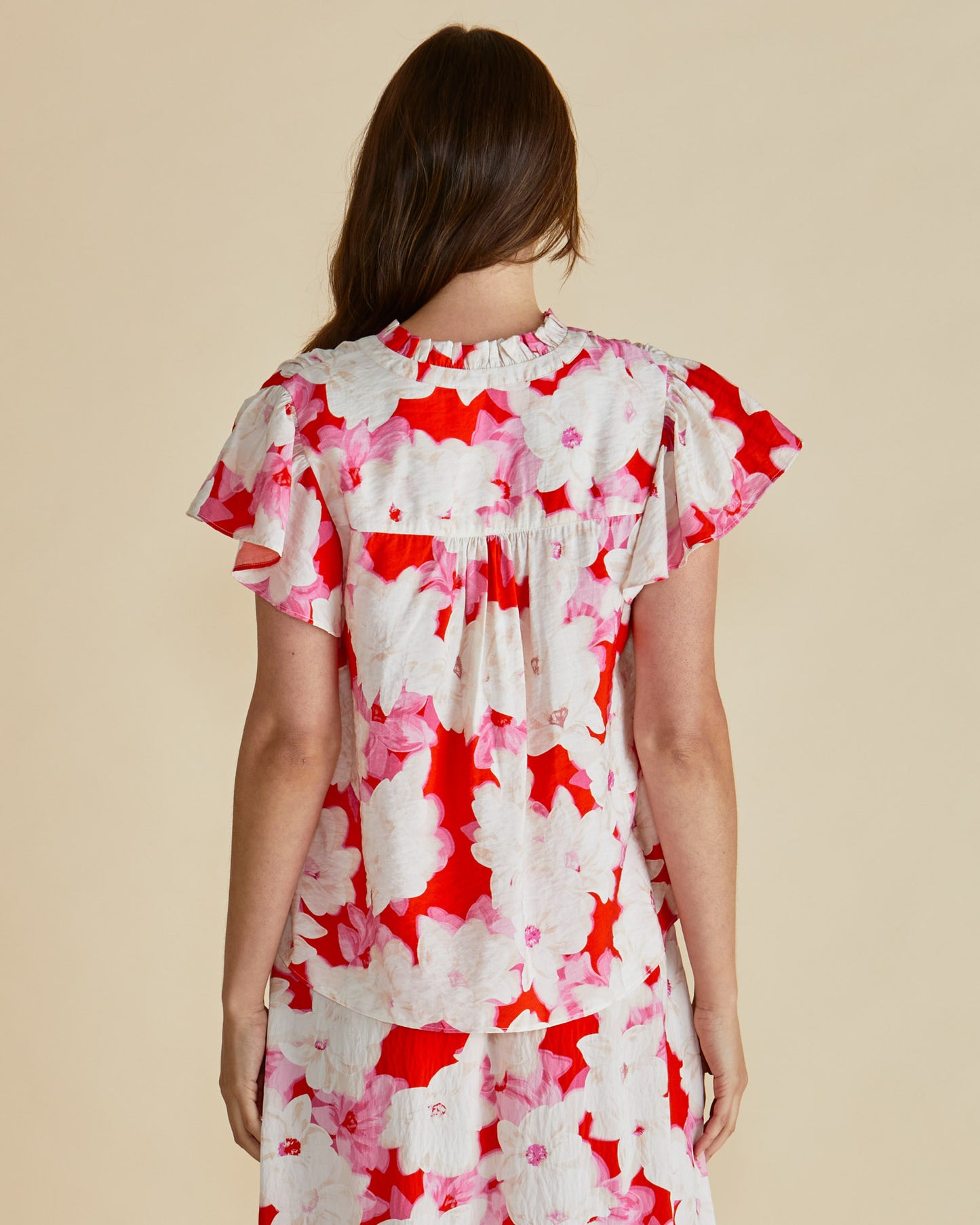 Lyra Blouse - Red Floral