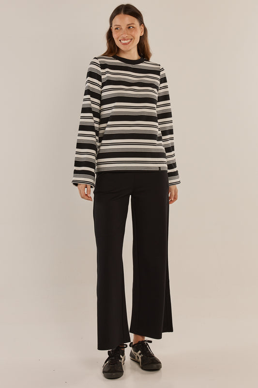 Wynn Wide Leg Ponte Pant - Black