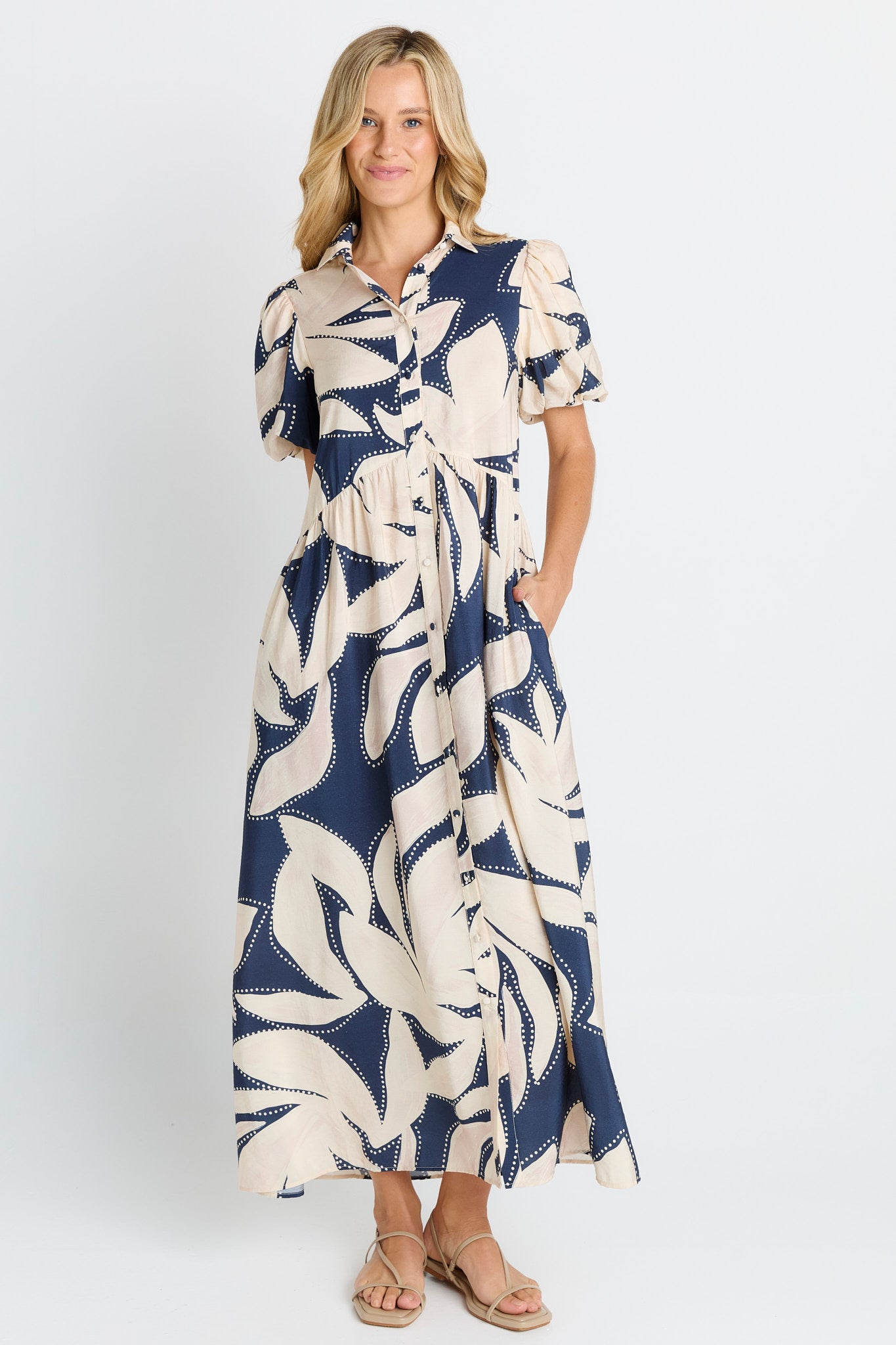 Nova Shirt Dress - Navy Floral
