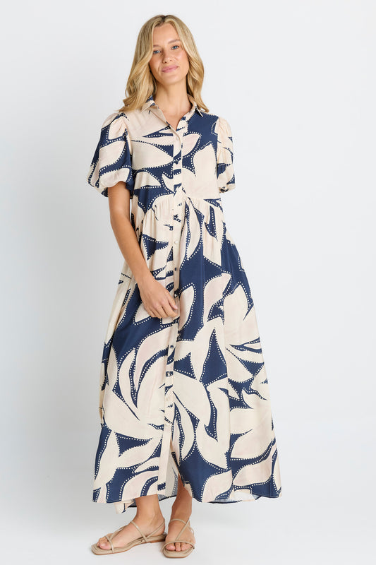 Nova Shirt Dress - Navy Floral