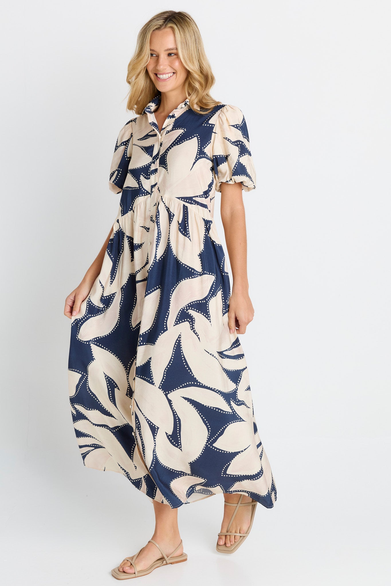 Nova Shirt Dress - Navy Floral