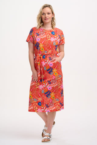 Flissy Midi Jersey Dress - Painted Jungle