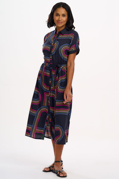 Leigh Midi Shirt Dress - Retro Racer