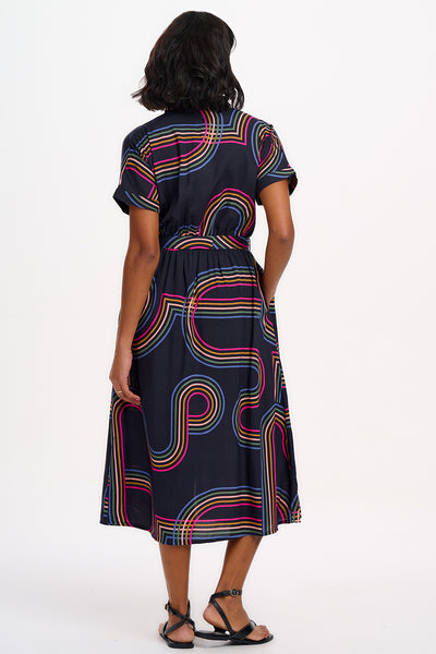 Leigh Midi Shirt Dress - Retro Racer