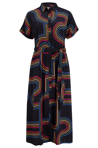 Leigh Midi Shirt Dress - Retro Racer