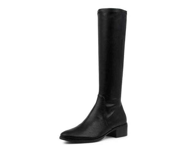 Timothe Stretch Micro Suede Boots - Black