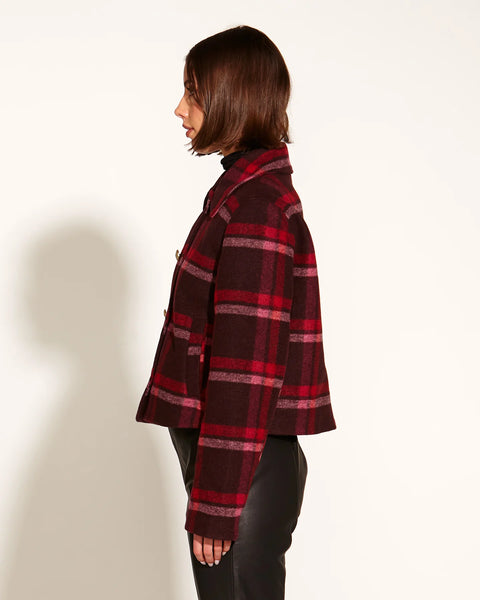 Choose You Cropped Military Jacket - Pink Check