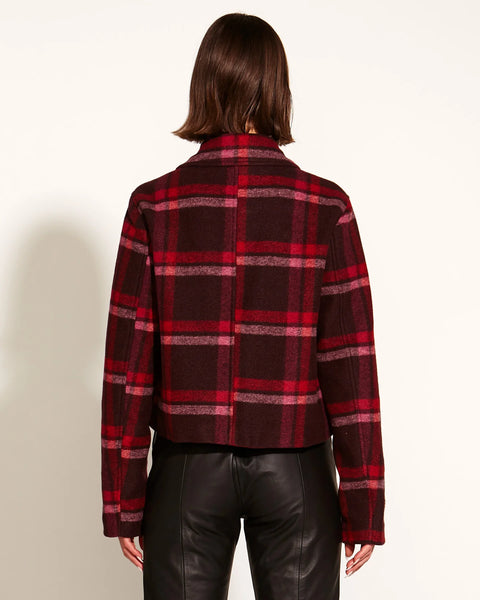 Choose You Cropped Military Jacket - Pink Check