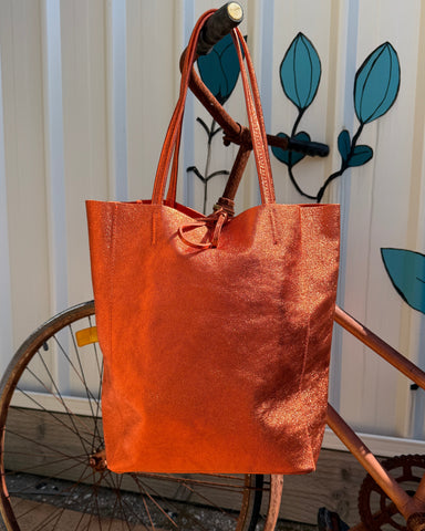 Tote Bag  - Metallic Burnt Orange