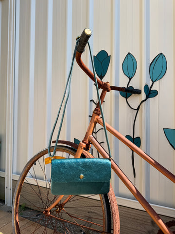 Cross Body Bag - Metallic Emerald