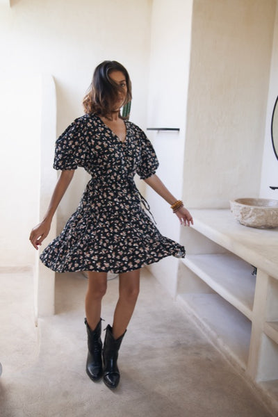 Katana Dress - Linen Floral