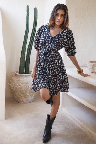 Katana Dress - Linen Floral