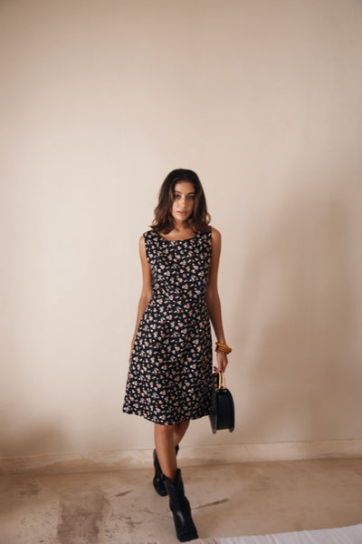 Sally Dress - Linen Floral