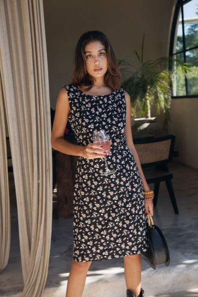 Sally Dress - Linen Floral